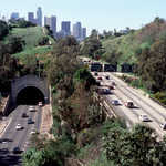 Figueroa Tunnels and Los Angeles Skyline on the Arroyo Seco Historic Parkway