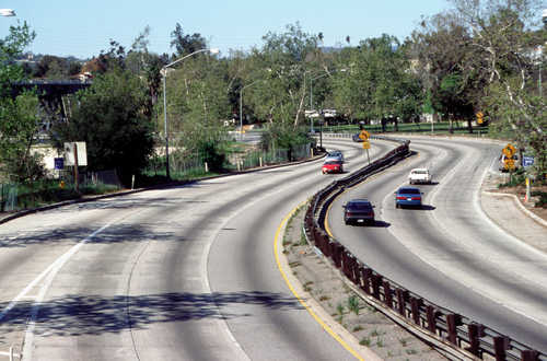 Arroyo Seco Parkway with Historic Railroad Bridge