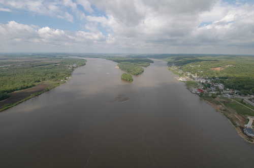 Confluence of the Mississippi and Illinois Rivers