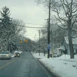 Driving through a Wintery Neighborhood
