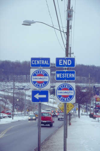 Closeup of Ohio & Erie Canalway Signage