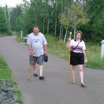 Hikers at Gooseberry Falls