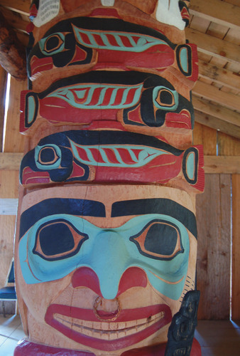 Totem in the Klukwan Village Long House