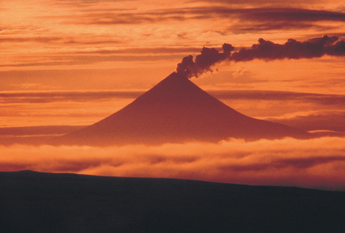 Shilshaldin Volcano at Sunset