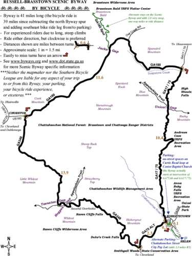 Russell-Brasstown Scenic Byway Bicycle Map