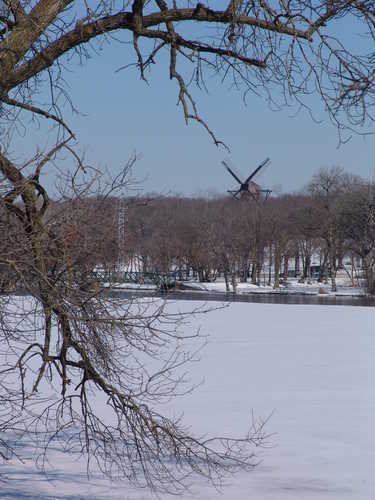 Windmill across the Fox River