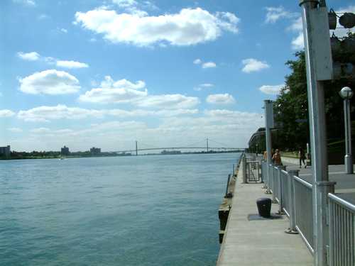 Detroit River and Bridge