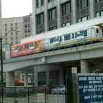 Detroit People Mover on Elevated Track