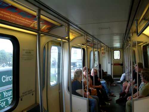 Passengers on the Light Rail