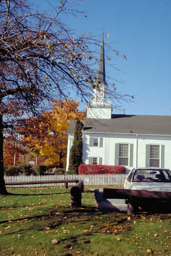 A Bar Harbor Church in the Fall