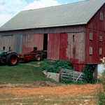 Red Barn with Tractor