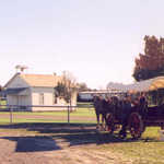 Schoolhouse and Covered Wagon