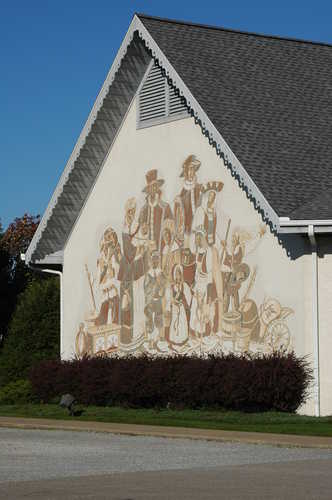 Close-up of Mural on Amish and Mennonite Heritage Center