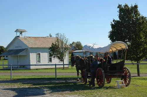 Horse and Wagon by One-Room Schoolhouse
