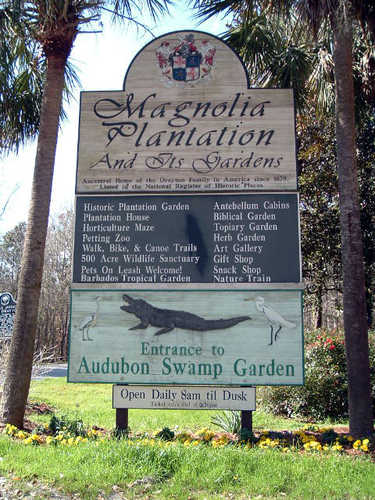 Welcome Sign for Magnolia Plantation