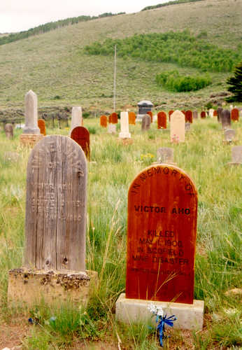 Matching Headstones in the Scofield Cemetery.