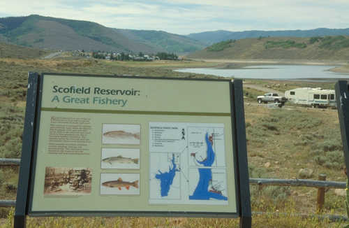 "Scofield Reservoir: A Great Fishery" Sign Panel