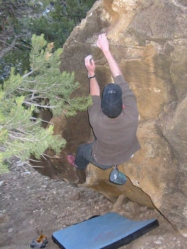 Ascending the Golden Plates Boulder