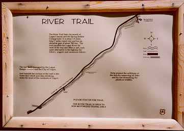 River Trail Trailhead Sign at Green House Rock Area