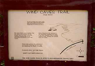 Old Wind Caves Trailhead Sign