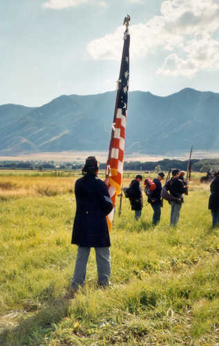 Soldier and Flag at the Festival of the American West