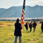 Soldier and Flag at the Festival of the American West