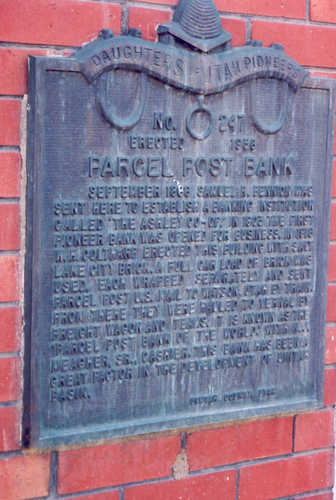 A Plaque on the Parcel Post Bank in Vernal