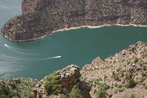 Boating in Red Canyon on Flaming Gorge