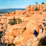 Hikers Descending the Arches Trail