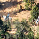 Riders on Horseback in the Red Canyon Area.