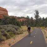 Cyclist on Red Canyon Trail
