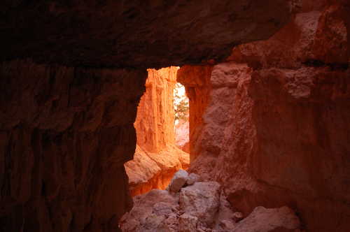 Sunlight on Sandstone Cave Walls