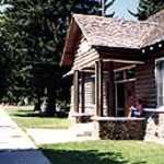 Volunteer in Front of the Historic Relic Hall in Franklin