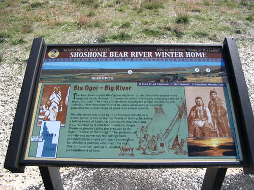 Interpretive Sign at Bear River Massacre Site: "Shoshone Bear River Winter Home"