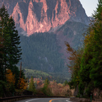 View of Mt. Index and Bridal Veil Falls from the roadway