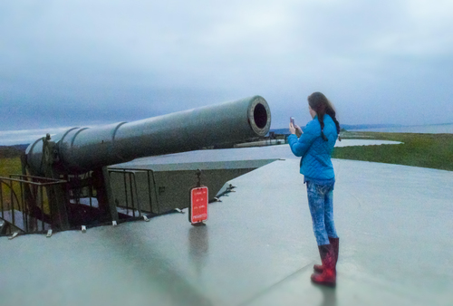 Windy day at Fort Casey