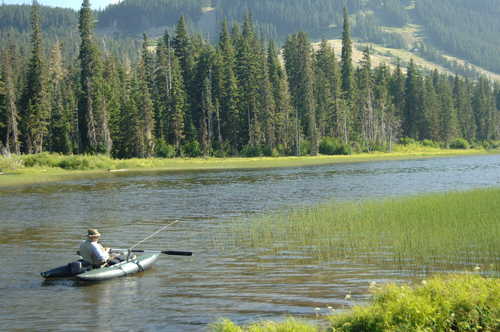 Fishing on Leech Lake near the White Pass Scenic Byway