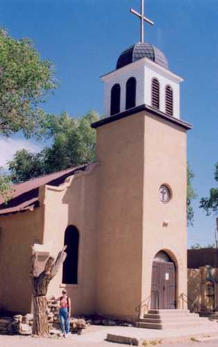 Carved Figure Near Church in Cerrillos, New Mexico