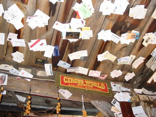 Business Cards on the Ceiling at Tinkertown Museum