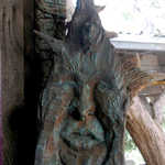 A Face Carved from Wood