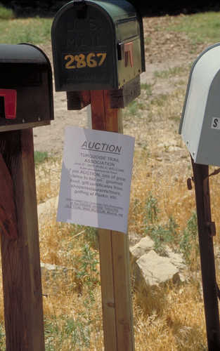 Turquoise Trail Group Flyer on Mailbox