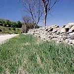 Flint rock wall along Flint Hills Scenic Byway, Kansas