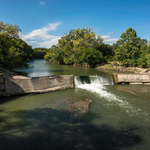 Cottonwood River dam in Chase County, Kansas.