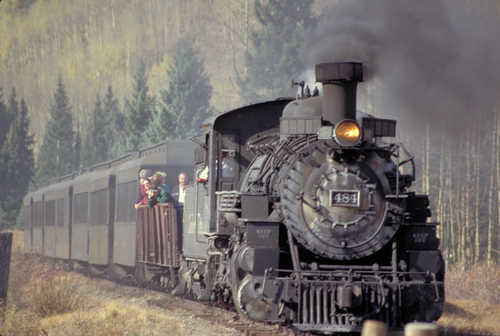 The Durango-Silverton Train Coming Down the Track