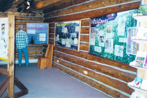 A Visitor at the Water Exhibit in Grand Mesa Visitor Center