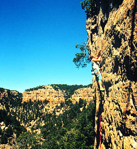 Rockclimber in Red Canyon Park