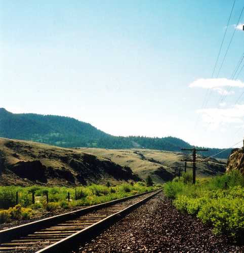 Railroad Tracks Parallel the Top of the Rockies