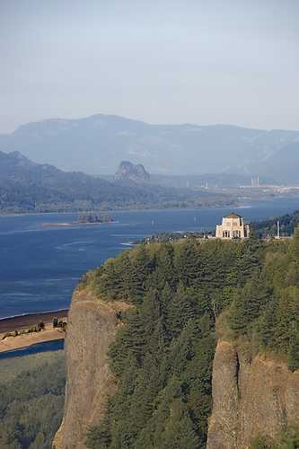 View of Vista House on the Columbia River