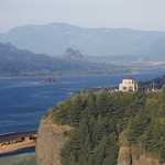 View of Vista House on the Columbia River