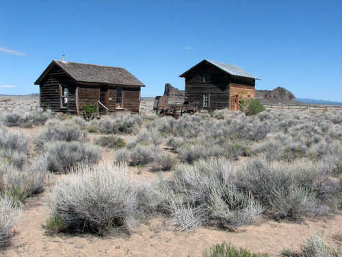 Homes and Fort Rock